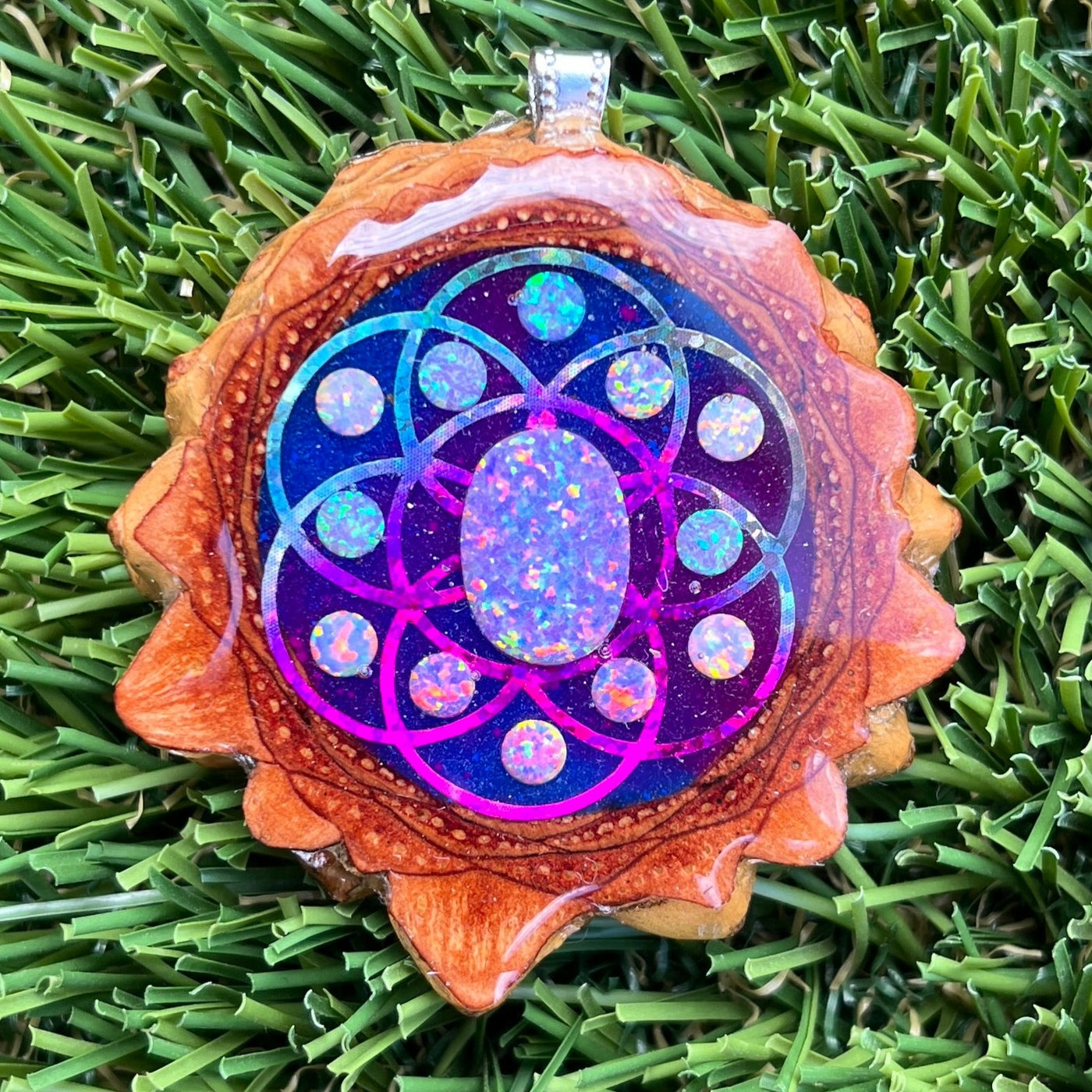 Galaxy with Opal & Seed of Life