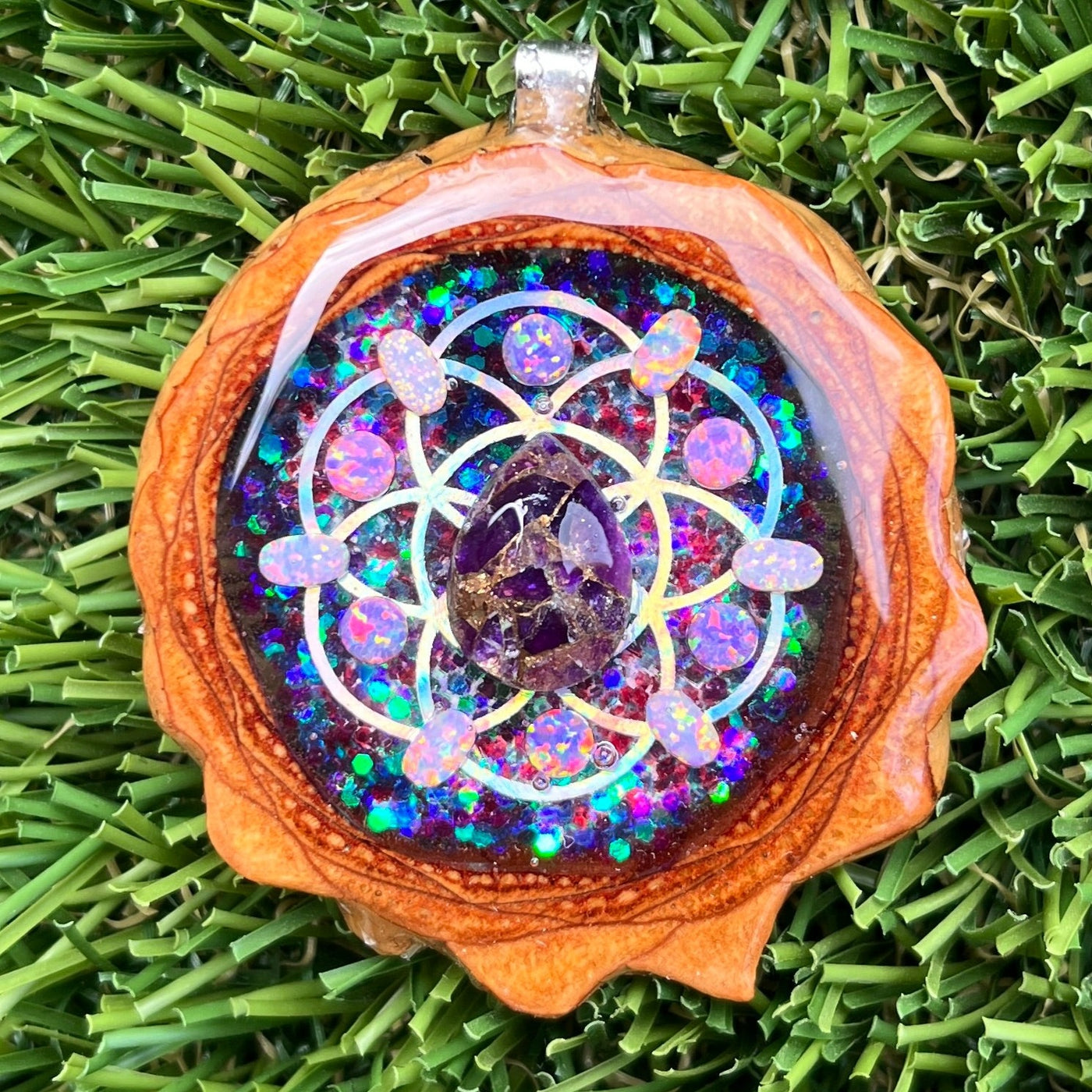 Supernova with Amethyst & Opal with Seed of Life