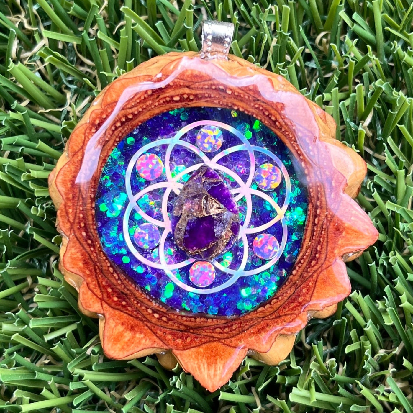 Supernova with Amethyst & Opal with Seed of Life