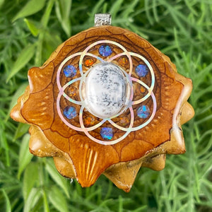 Dendrite with Crushed Opal & Seed of Life - Aura Pinecones