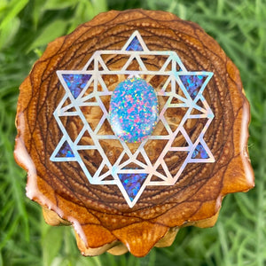 Opal with Crushed Opal & 64 Star Tetrahedron - Aura Pinecones