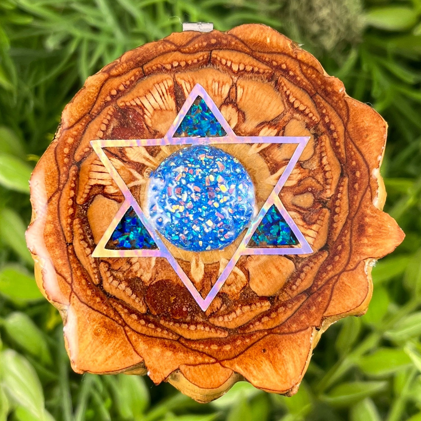 Druzy Quartz with Merkaba