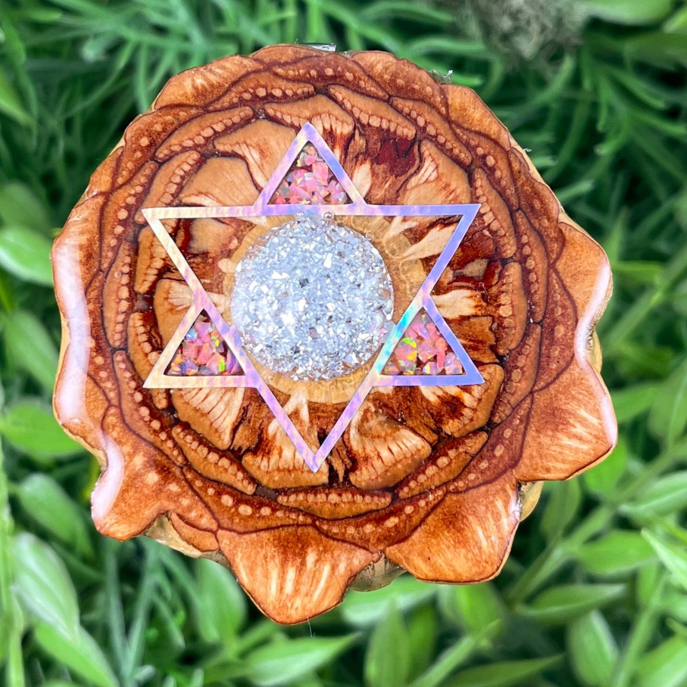 Druzy Quartz with Merkaba