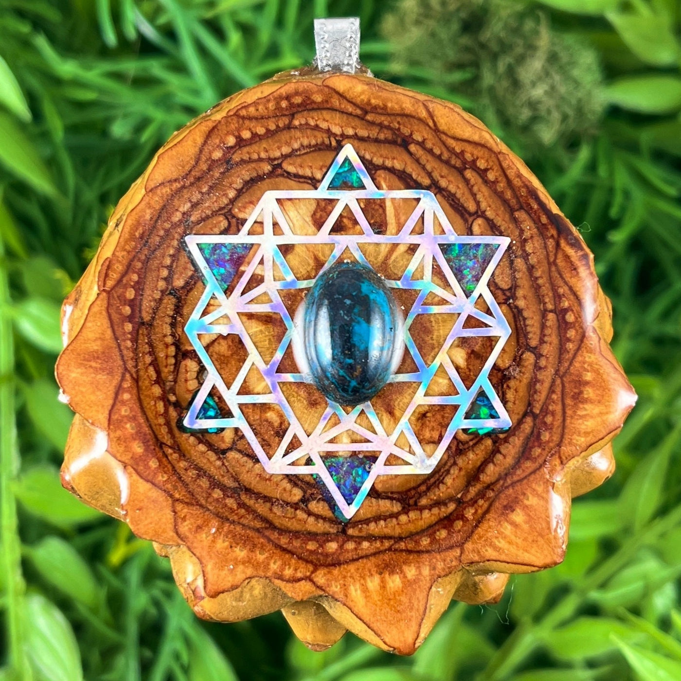 Chrysocolla & Crushed Opal with 64 Star Tetrahedron