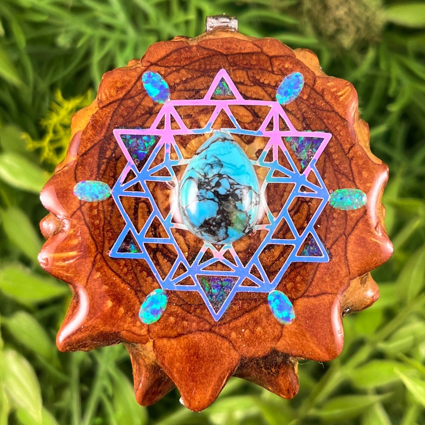 Turquoise & Opal with Crushed Opal & 64 Star Tetrahedron