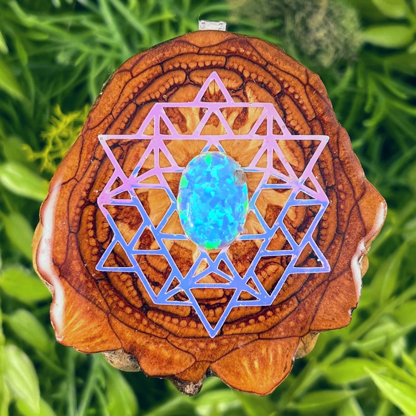 Opal with 64 Star Tetrahedron