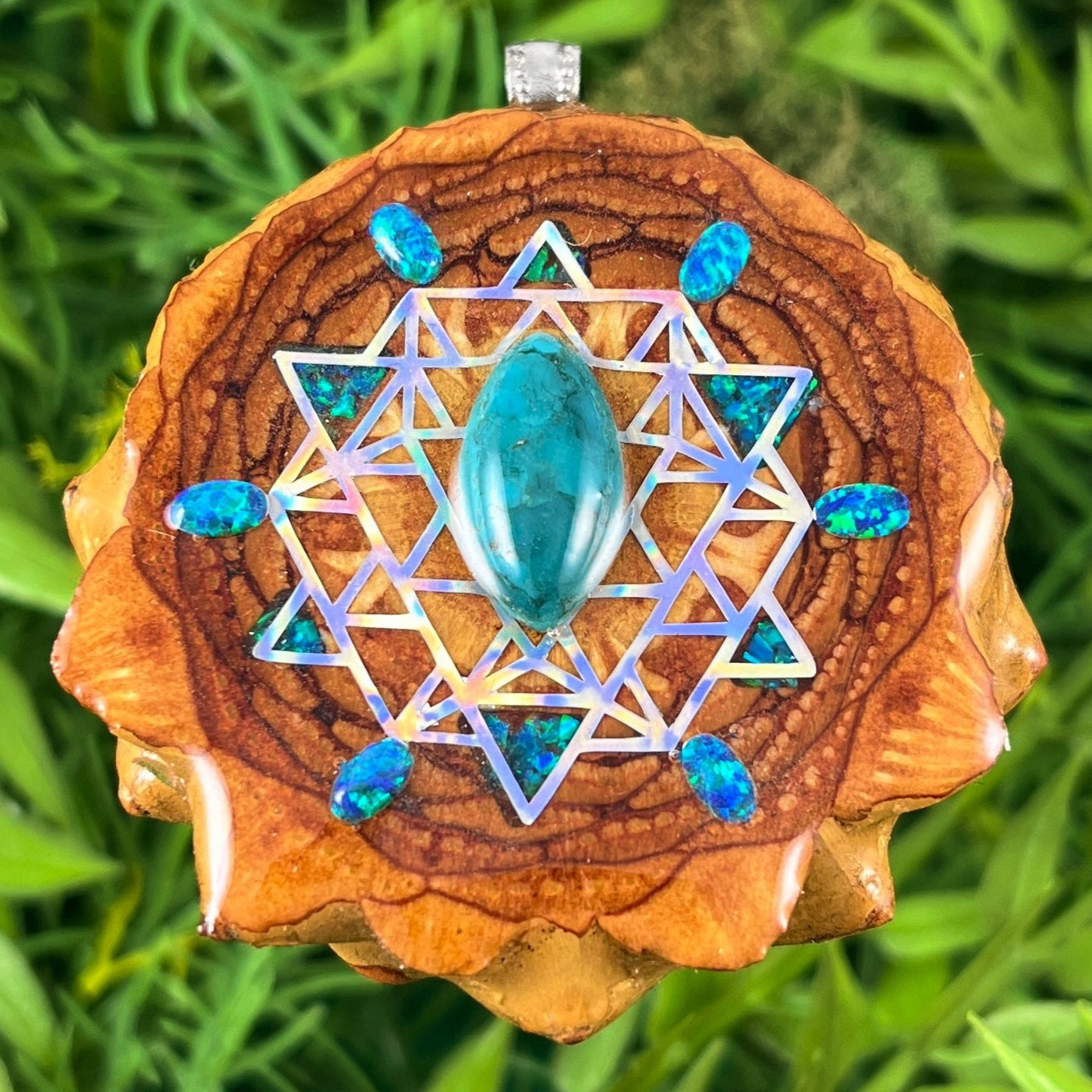 Chrysocolla & Opal with Crushed Opal & 64 Star Tetrahedron