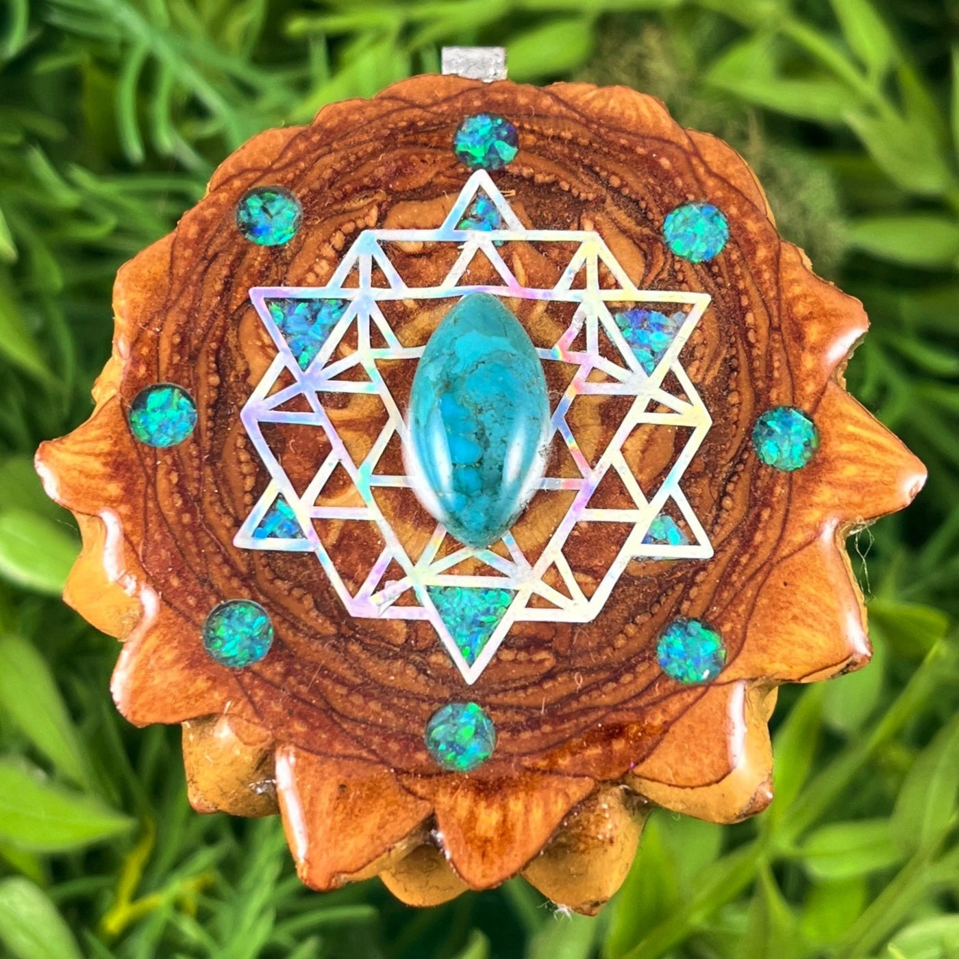 Chrysocolla & Crushed Opal with 64 Star Tetrahedron