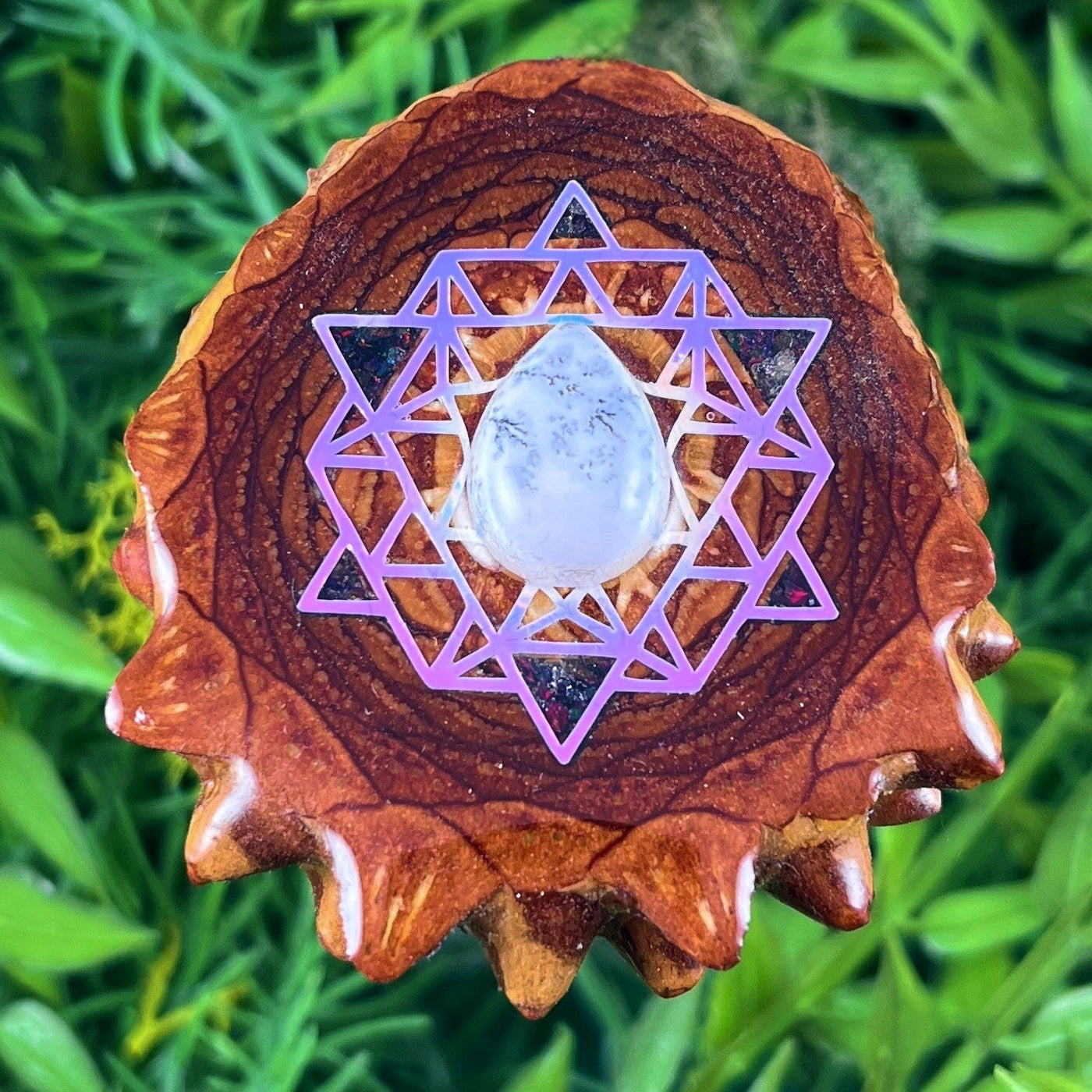 Dendrite with Crushed Opal & 64 Star Tetrahedron