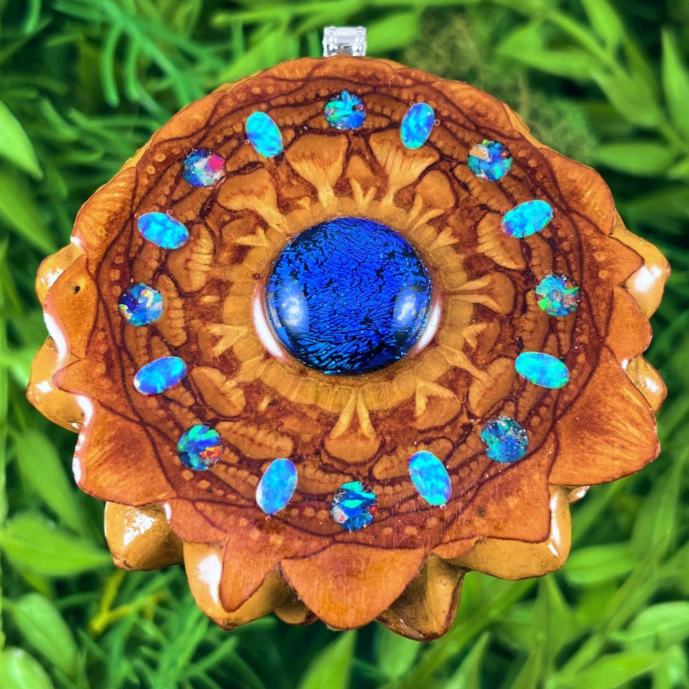Dichroic Glass and Opal with Crushed Opal