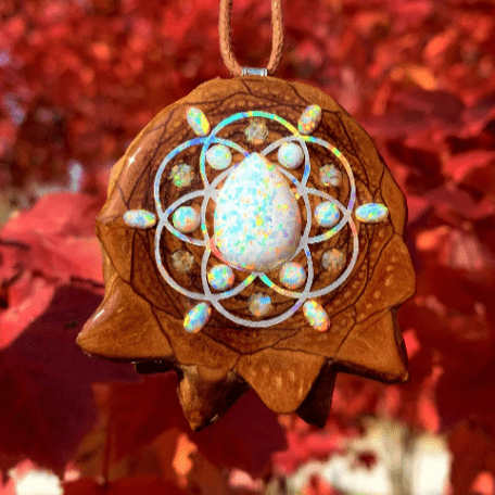 Made To Order - Opal and Crushed Opal with Seed Of Life - Aura Pinecones