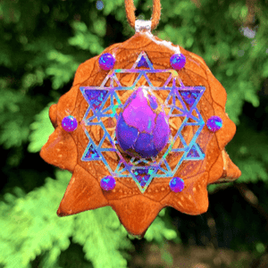 Made To Order - Purple Mohave Turquoise with Opal and Crushed Opal with 64 Star Tetrahedron - Aura Pinecones