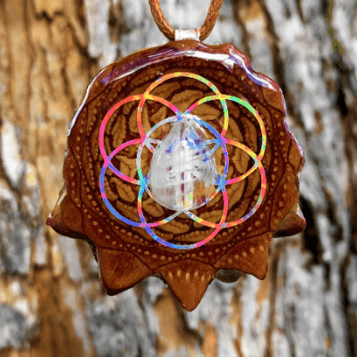 Made To Order - Moonstone with Seed Of Life - Aura Pinecones