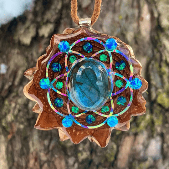 Made To Order - Labradorite with Crushed Opal and Opal & Seed Of Life - Aura Pinecones