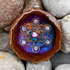 Made To Order - Galaxy with Metatrons Cube & Spiny Oyster Turquoise - Aura Pinecones