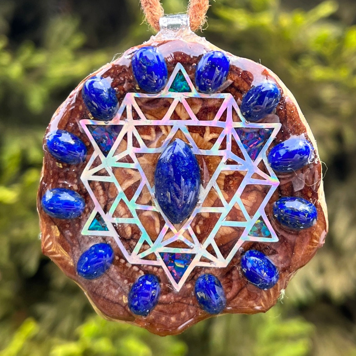 Lapis Lazuli & Crushed Opal with 64 Star Tetrahedron