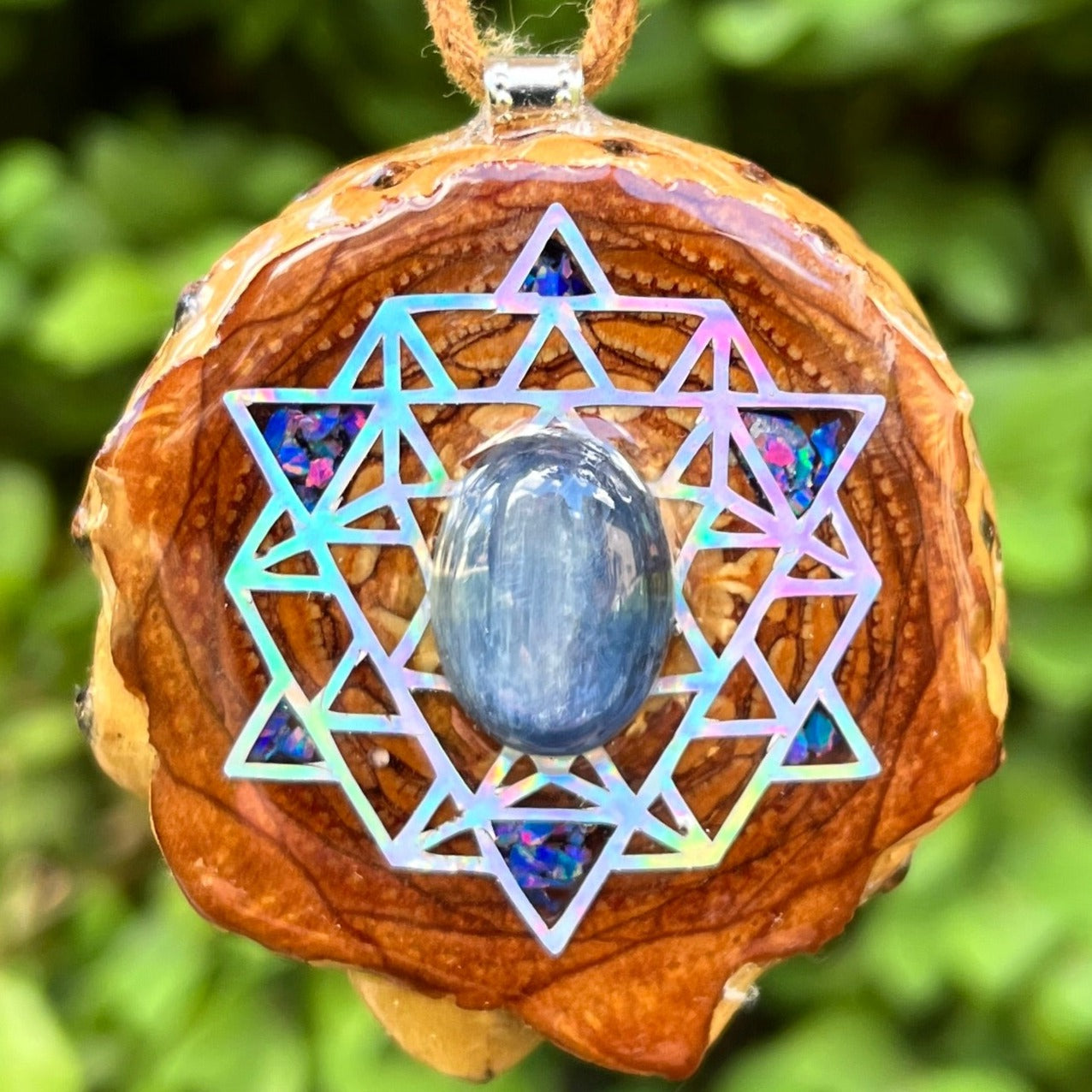 Kyanite & Crushed Opal with 64 Star Tetrahedron