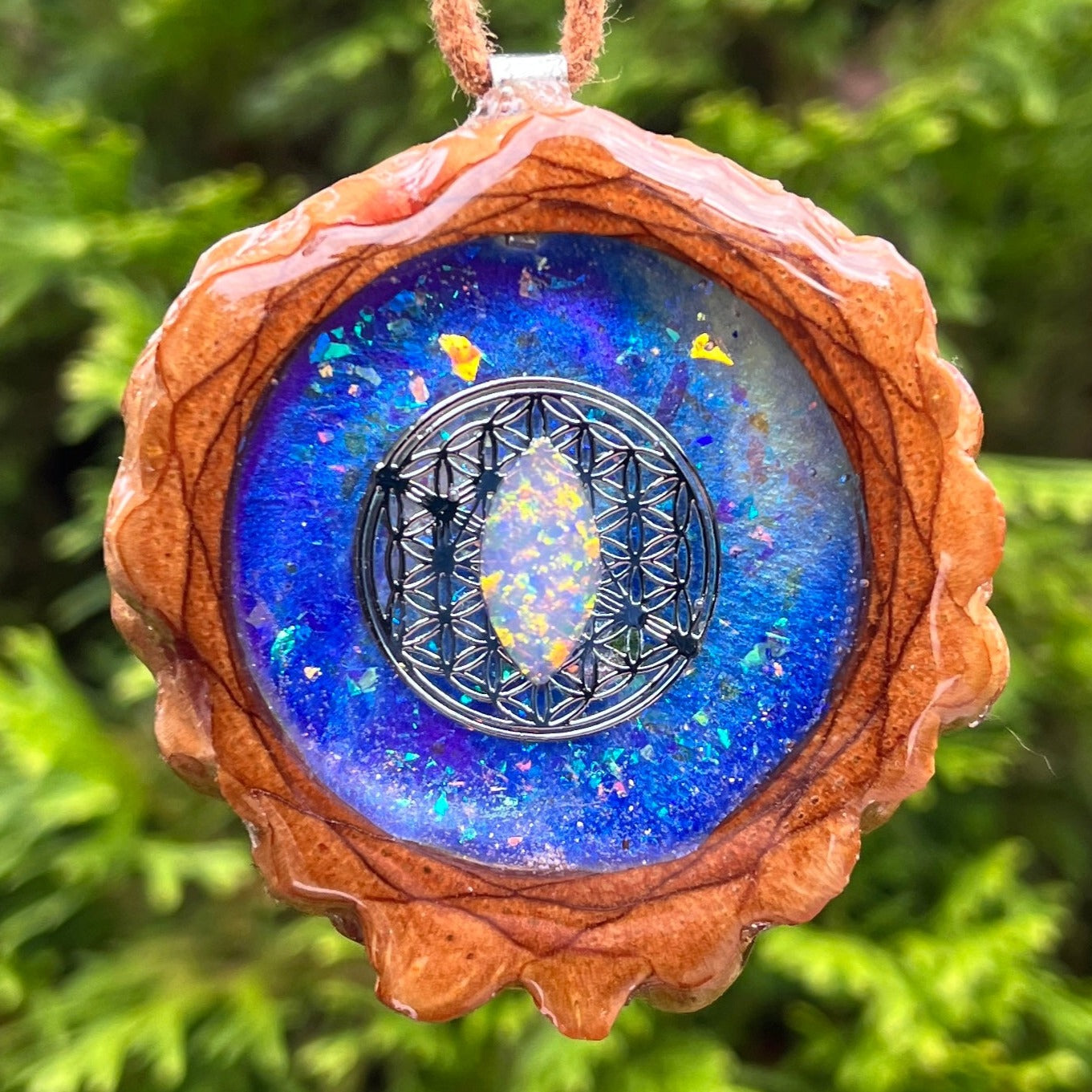 Galaxy & Opal with Flower of Life