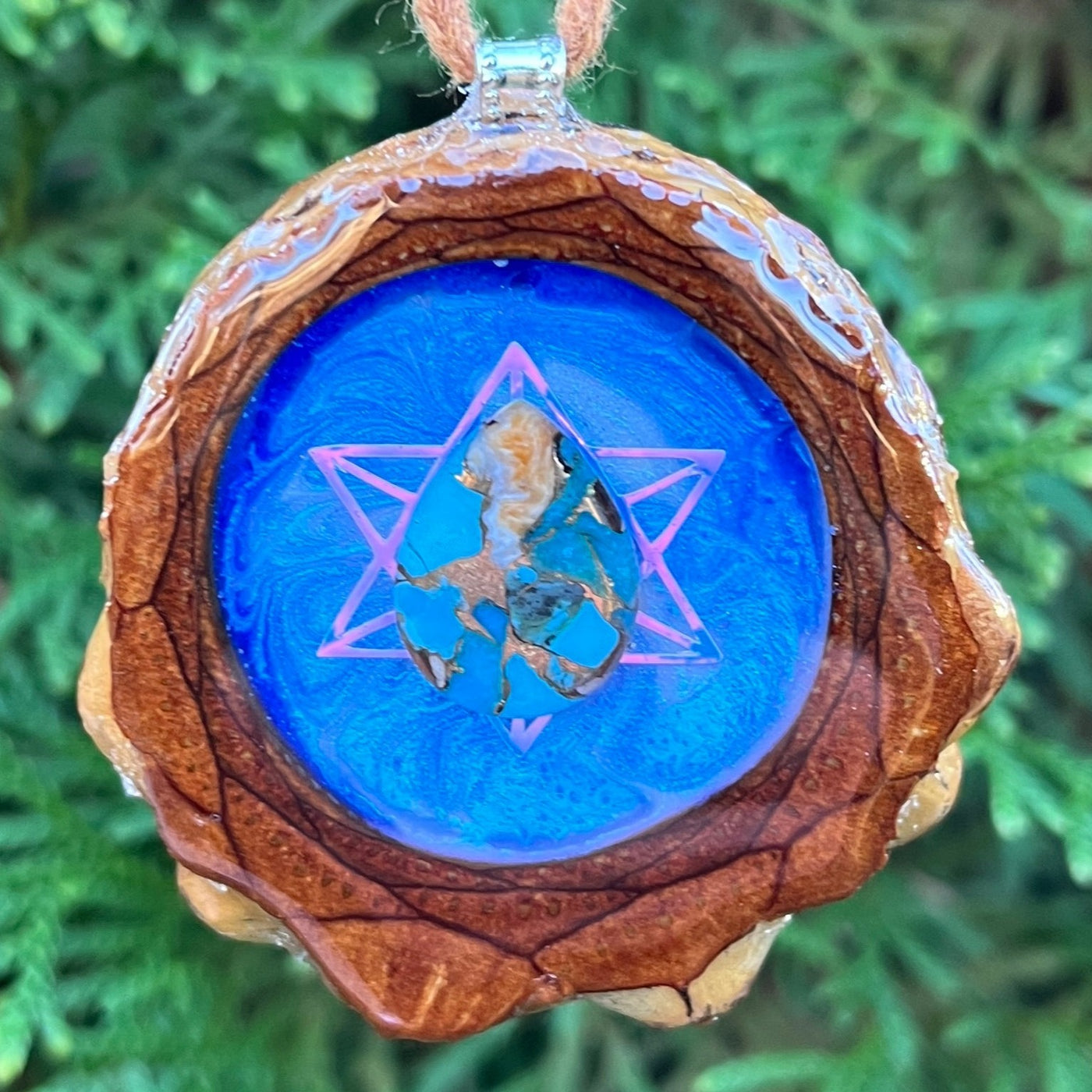 Galaxy with Blue Copper Turquoise & Merkaba