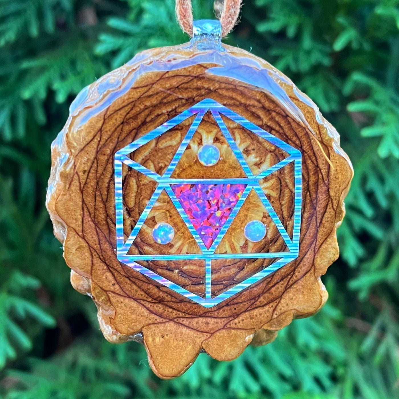 Opal with Crushed Opal & Icosahedron