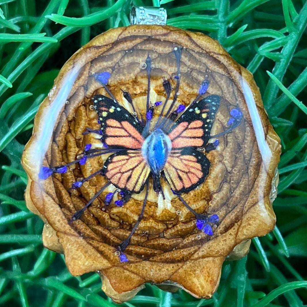 Butterfly and Labradorite with Flowers