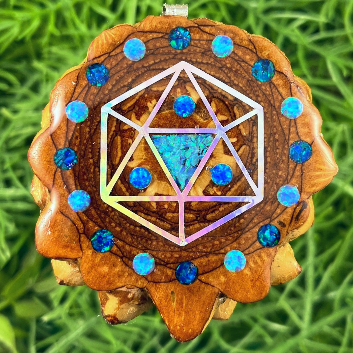 Opal with Crushed Opal & Icosahedron