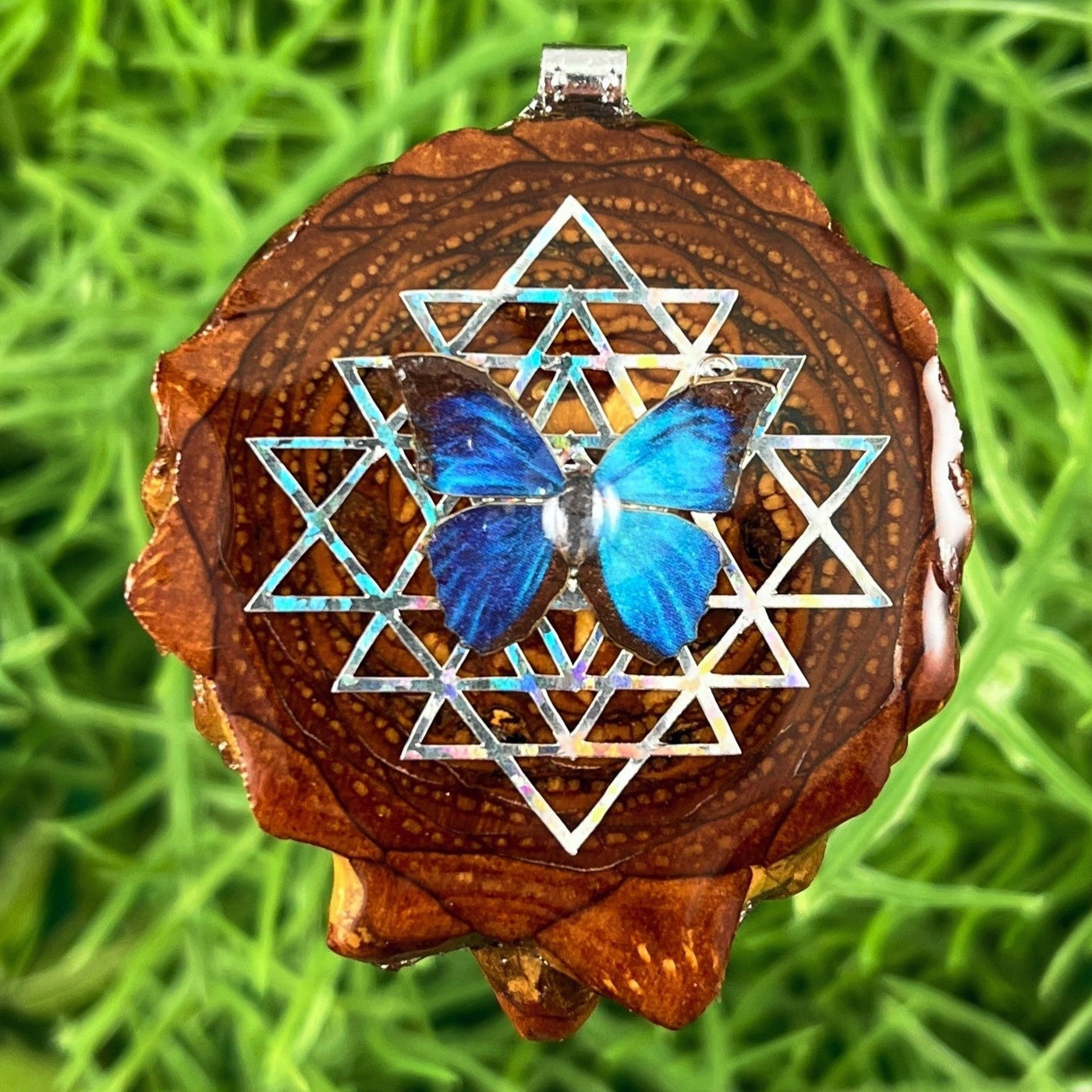 Labradorite with Butterfly & Sri Yantra