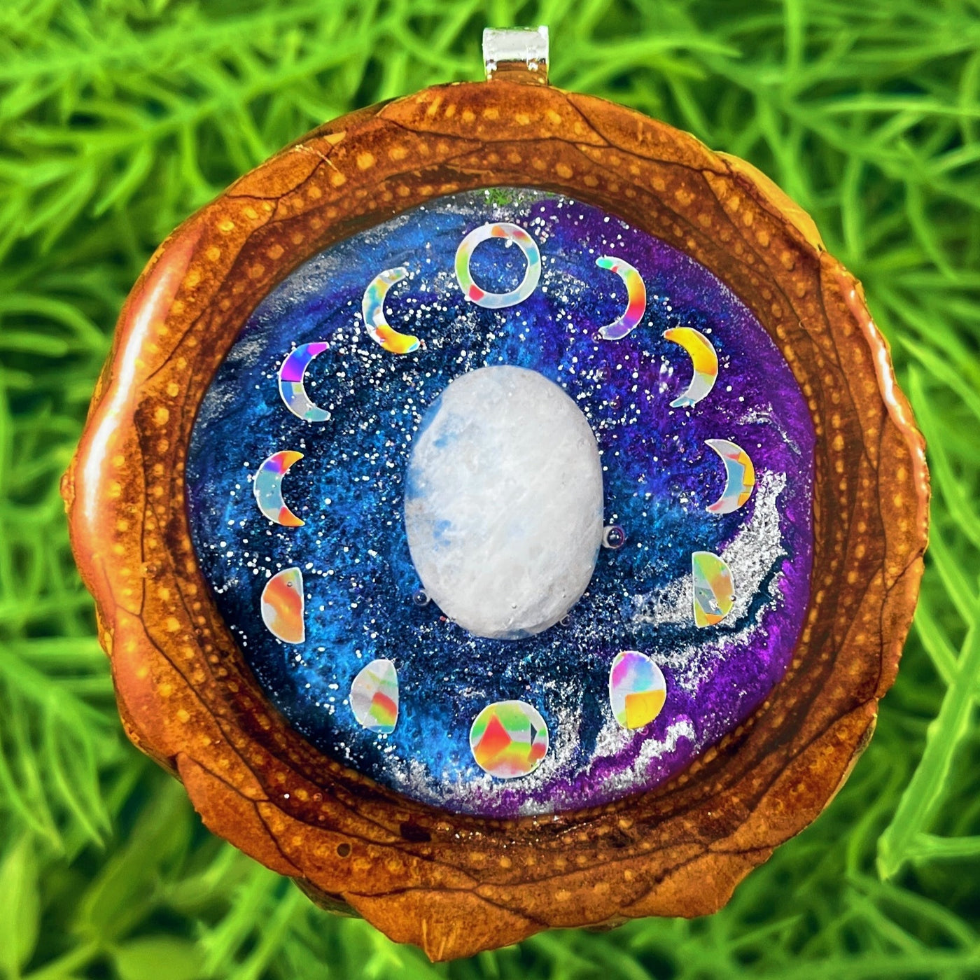 Galaxy with Moonstone & Moon Phase