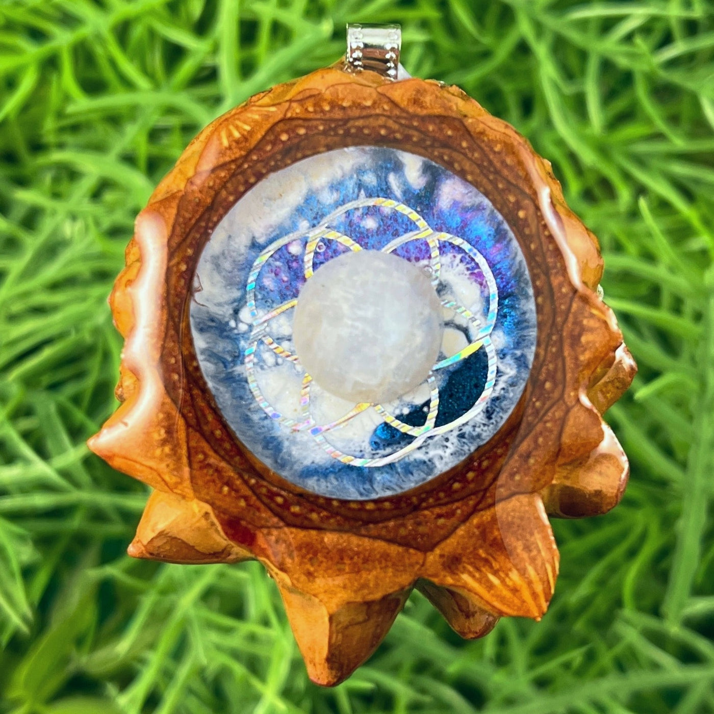 Galaxy with Moonstone & Seed of Life