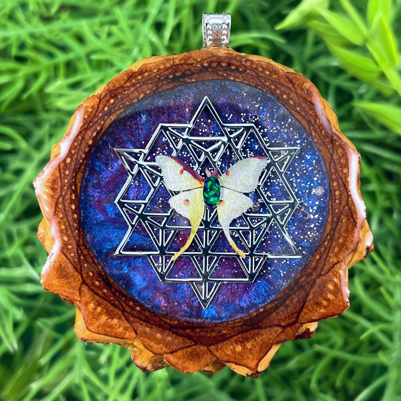 Galaxy with Opal & Butterfly with 64 Star Tetrahedron