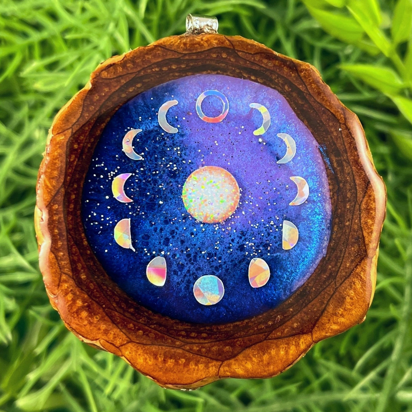 Galaxy with Opal with Moon Phase