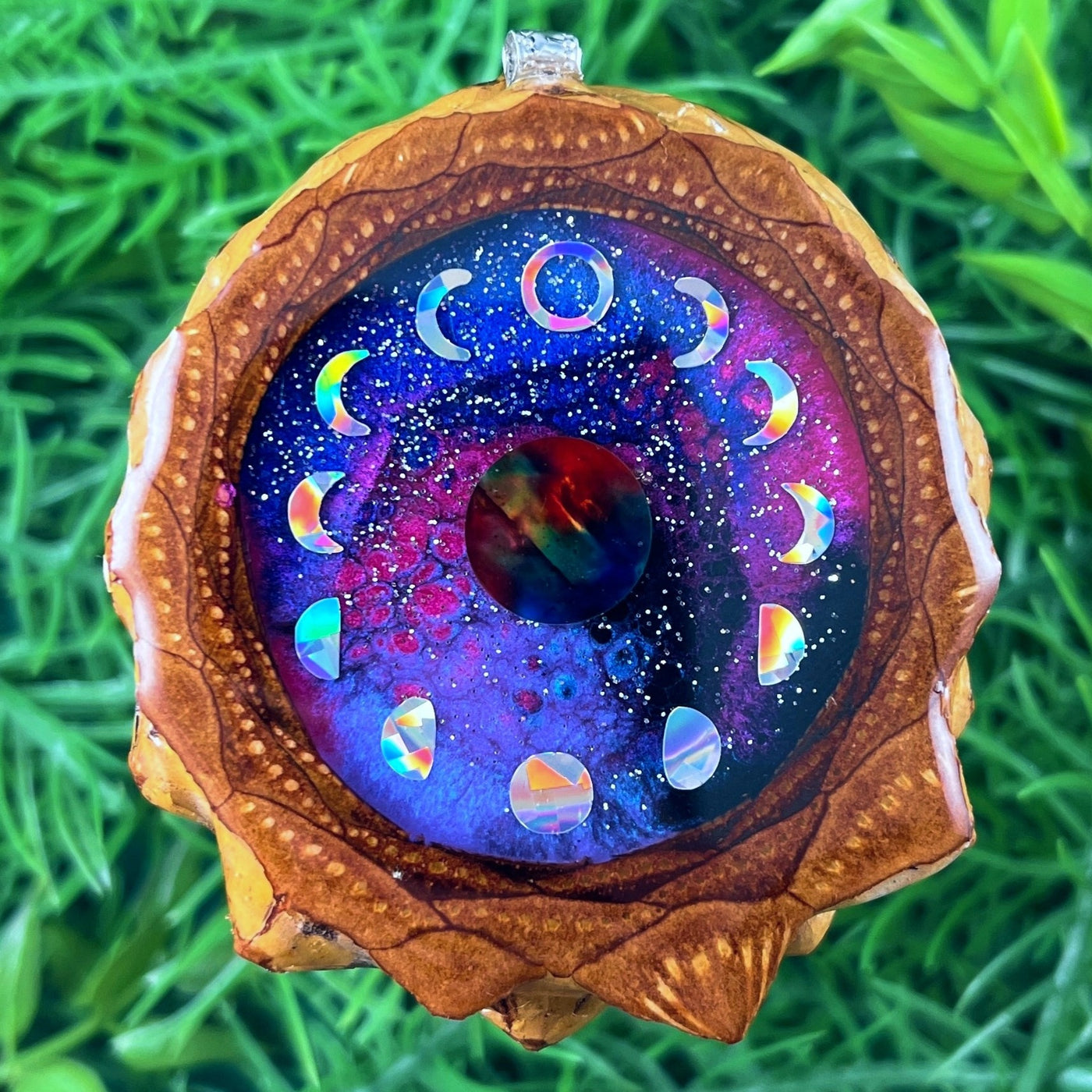 Galaxy with Dichroic Glass with Moon Phase