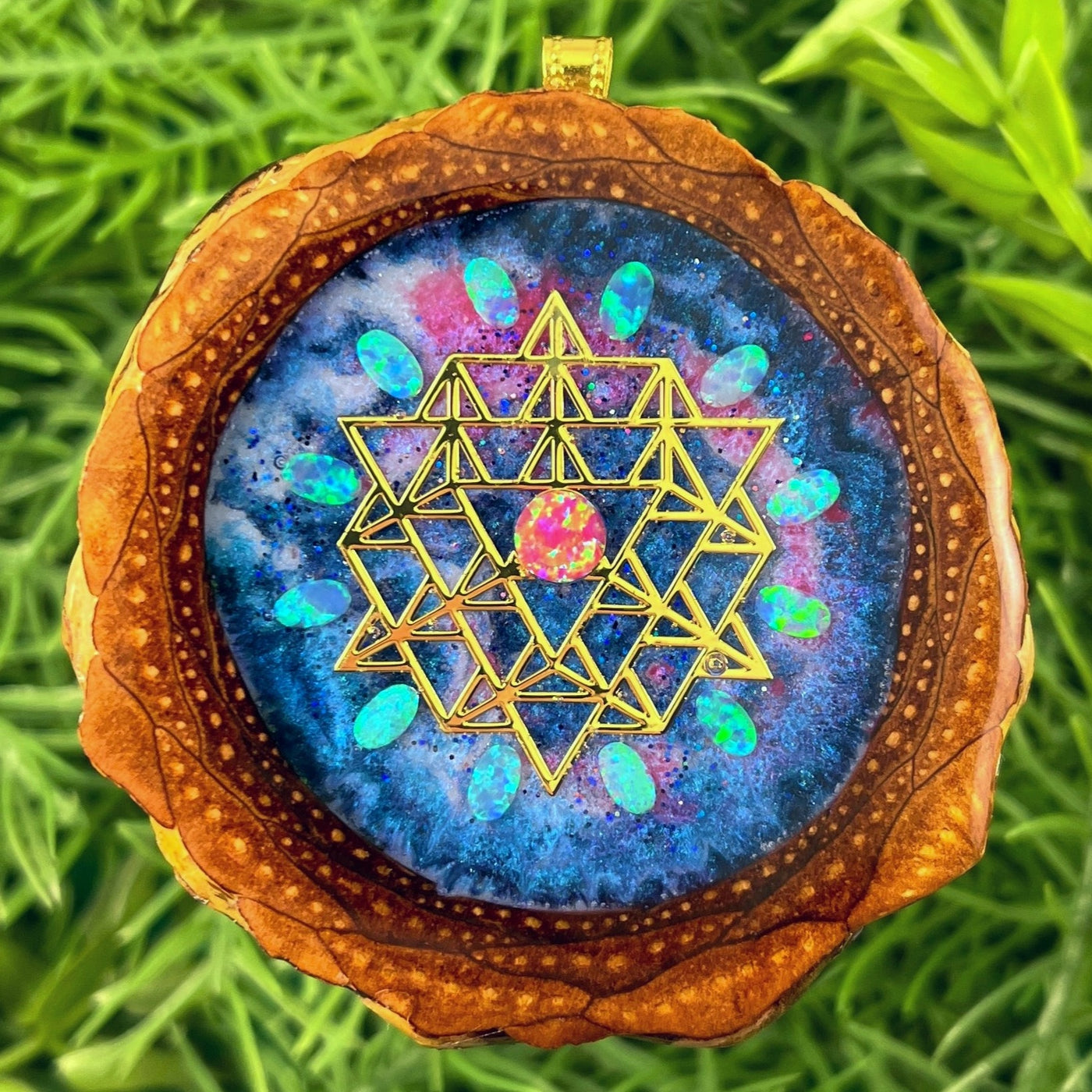 Galaxy with Opal & 64 Star Tetrahedron