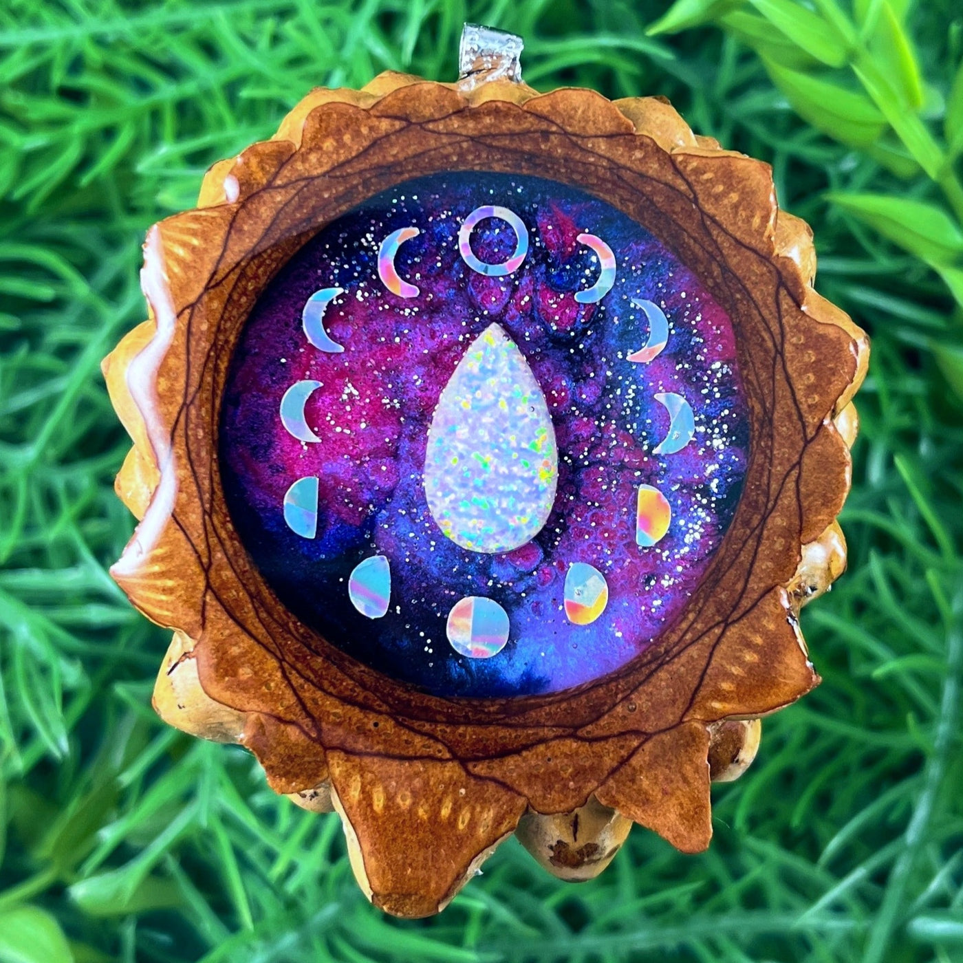 Galaxy with Opal with Moon Phase
