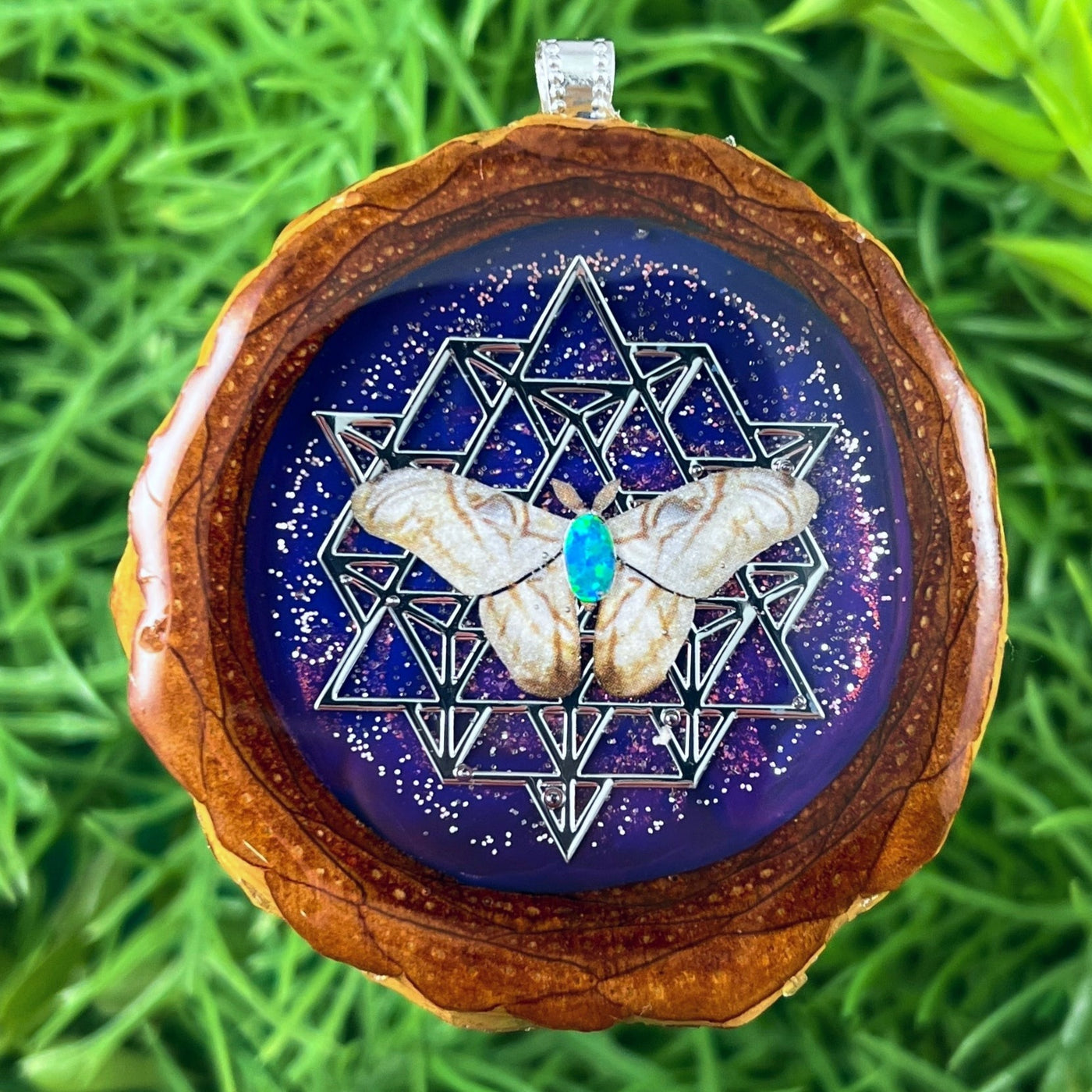 Galaxy with Opal & Butterfly with 64 Star Tetrahedron