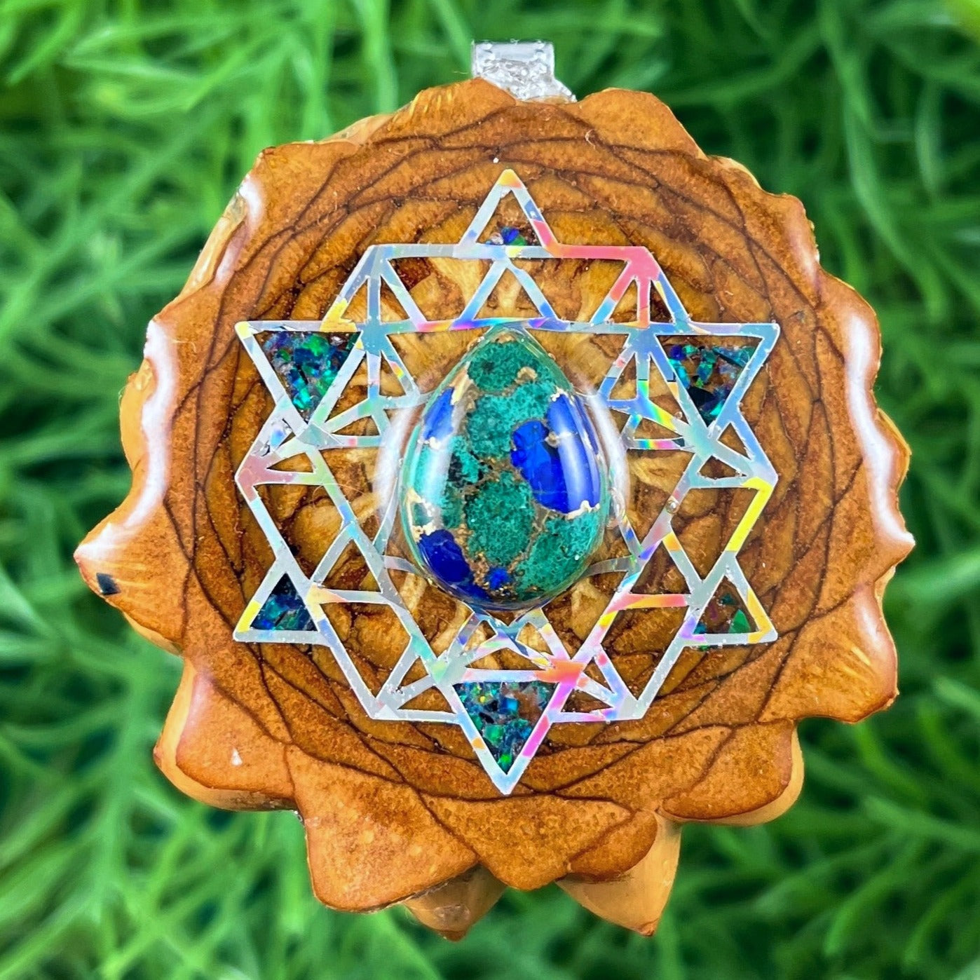 Azurite Malachite with Crushed Opal & 64 Star Tetrahedron