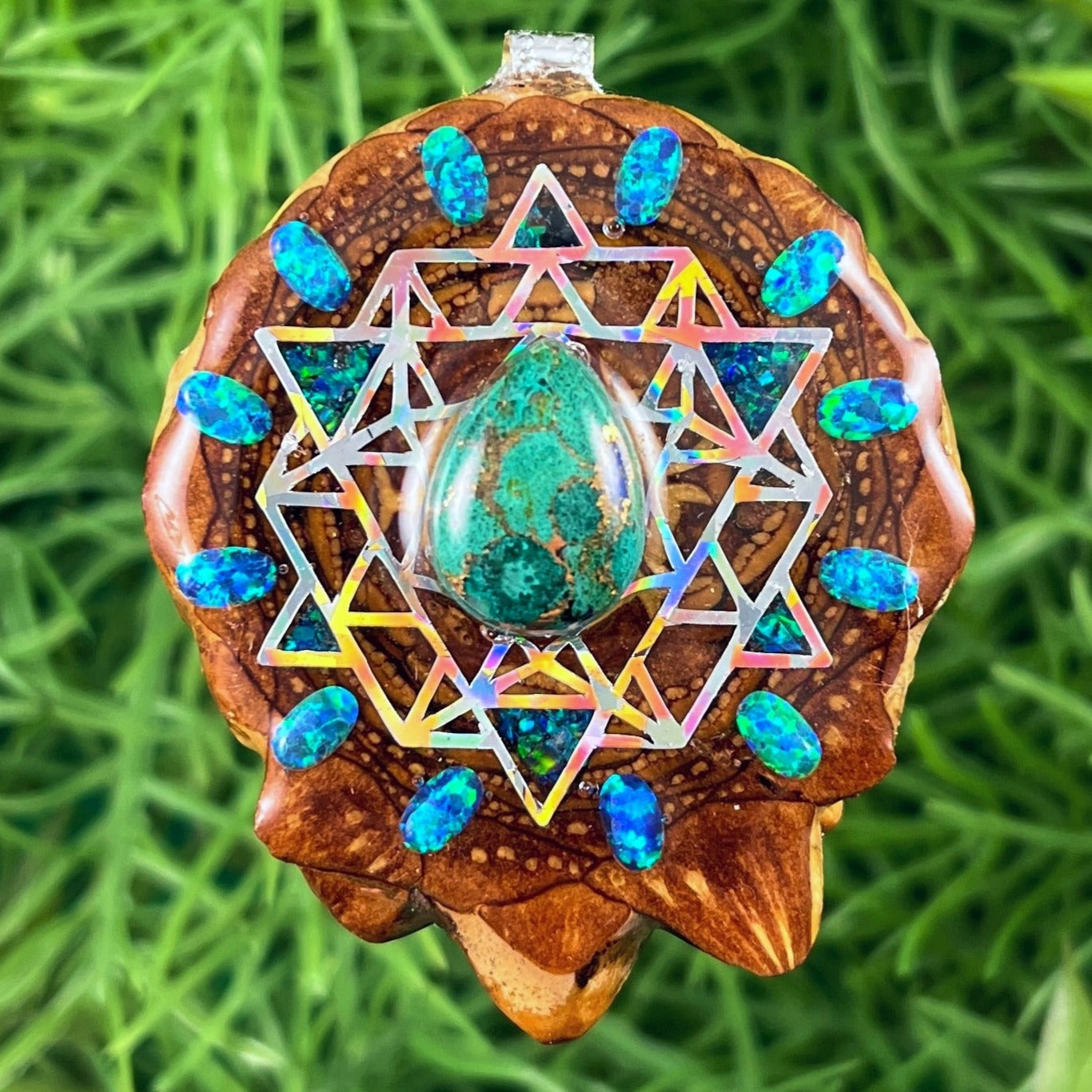 Azurite Malachite & Opal with Crushed Opal & 64 Star Tetrahedron