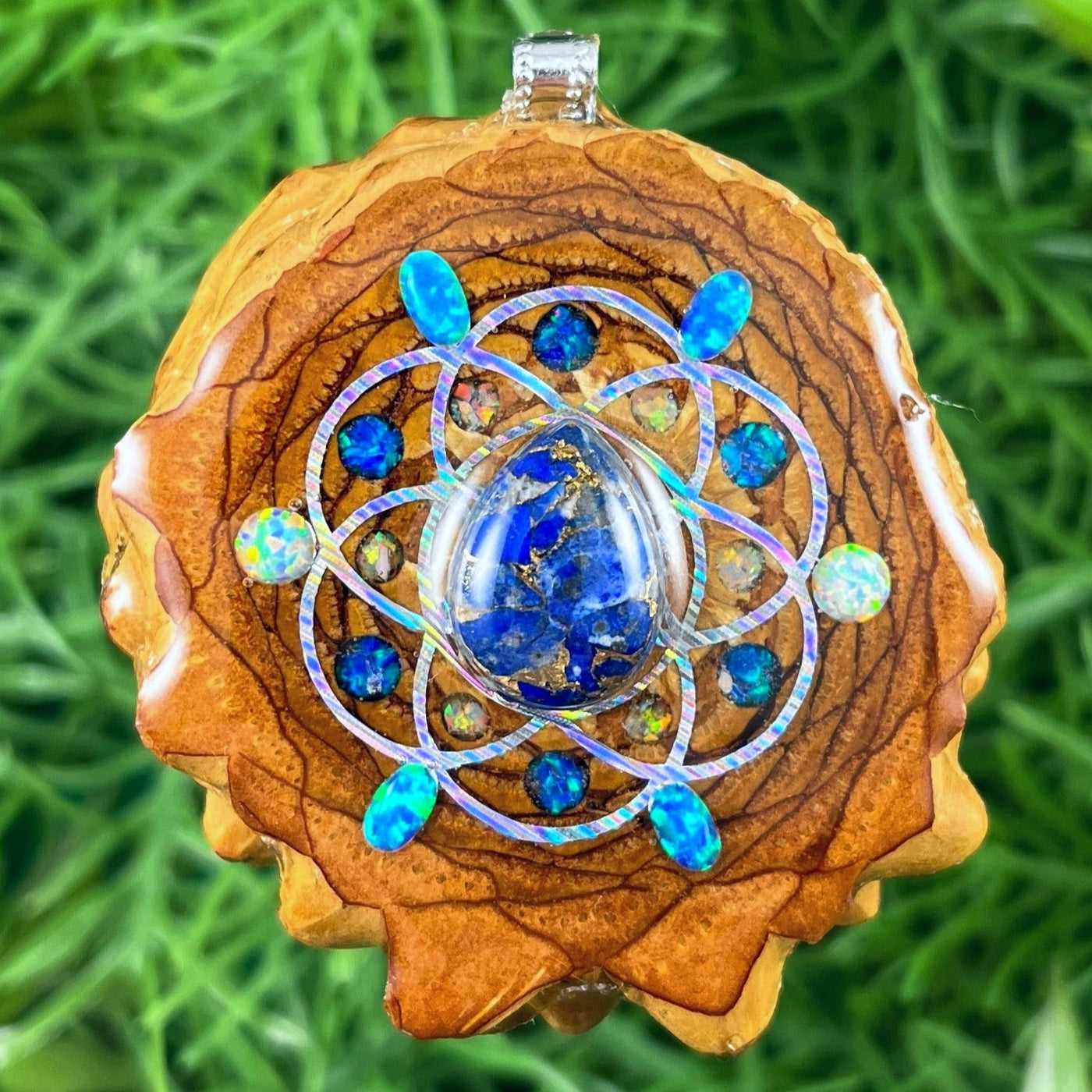 Lapis Lazuli & Opal with Crushed Opal & Seed of Life