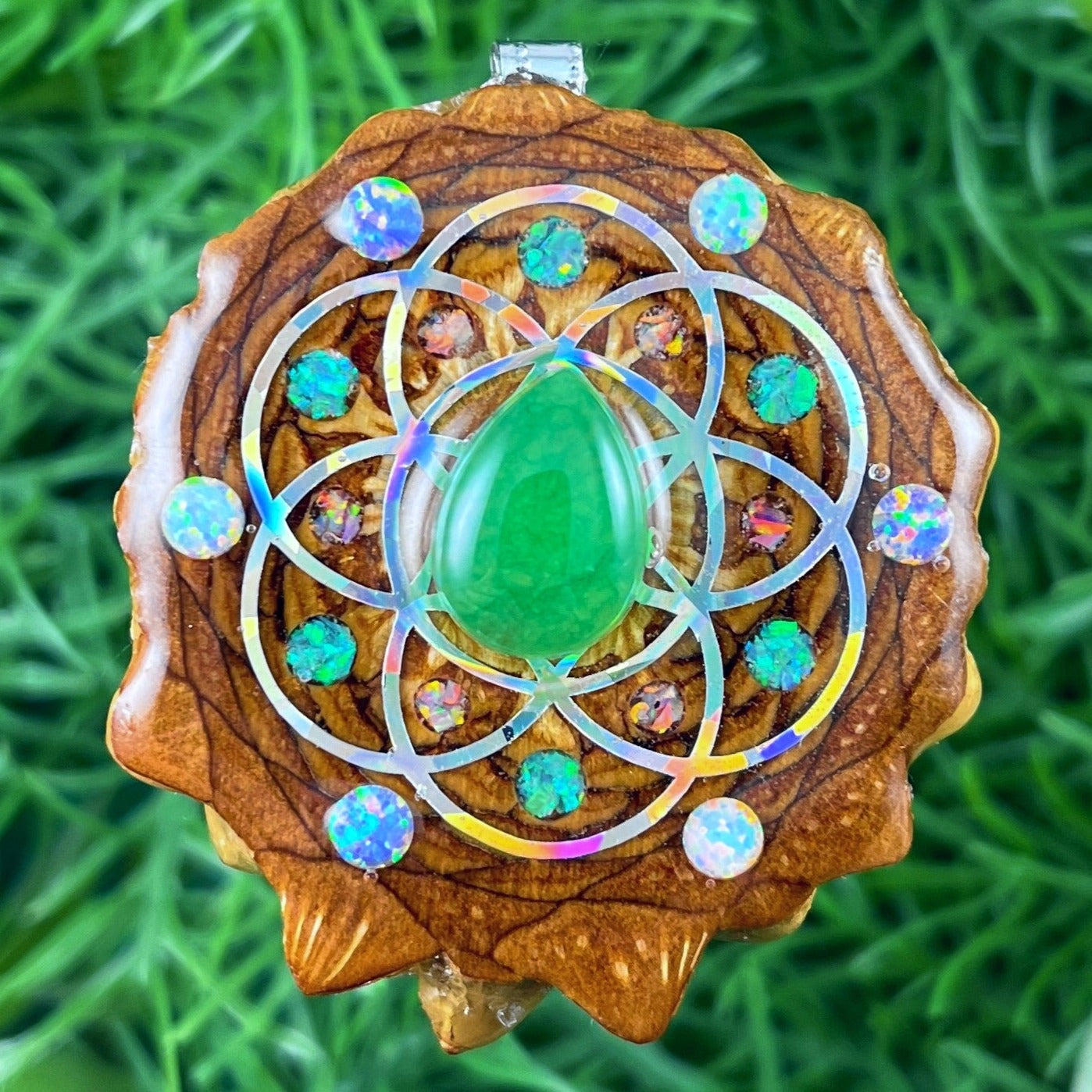 Jade & Opal with Crushed Opal & Seed of Life