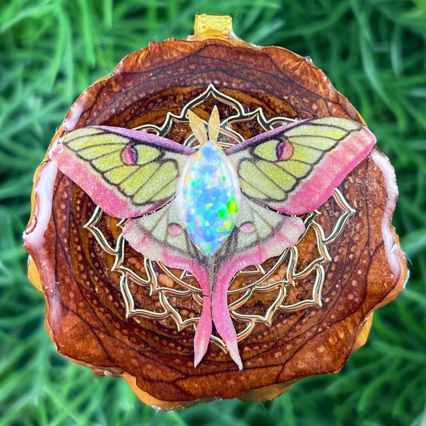 Opal with Butterfly & Mandala