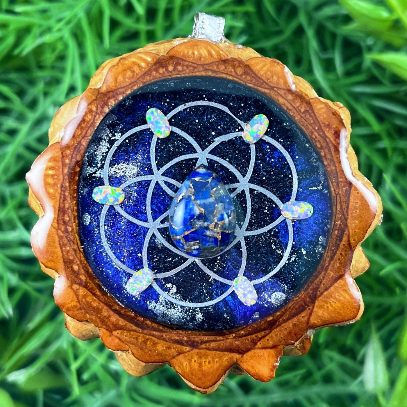 Galaxy & Opal with Lapis Lazuli & Seed of Life