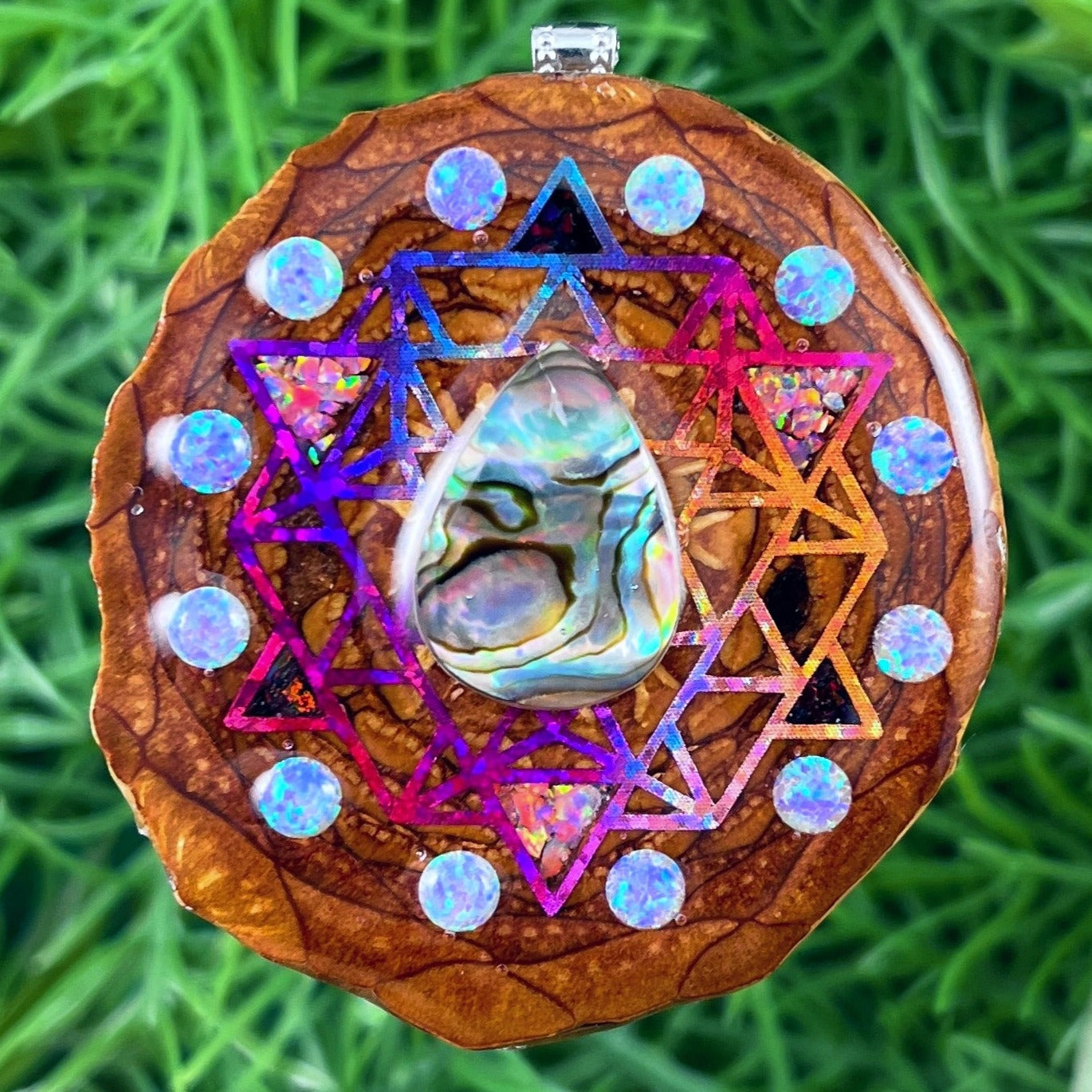 Abalone & Opal with Crushed Opal & 64 Star Tetrahedron