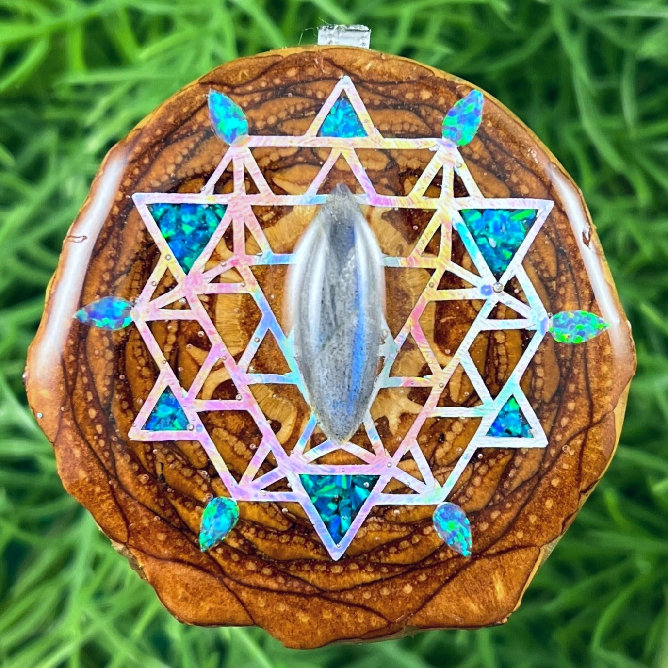 Labradorite & Opal and Crushed Opal with 64 Star Tetrahedron