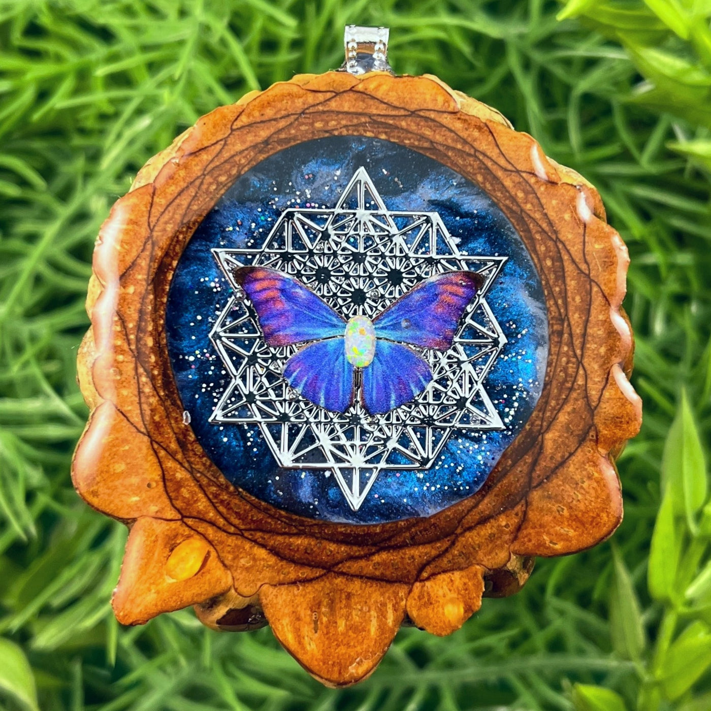 Galaxy with Butterfly and Opal with Mandala