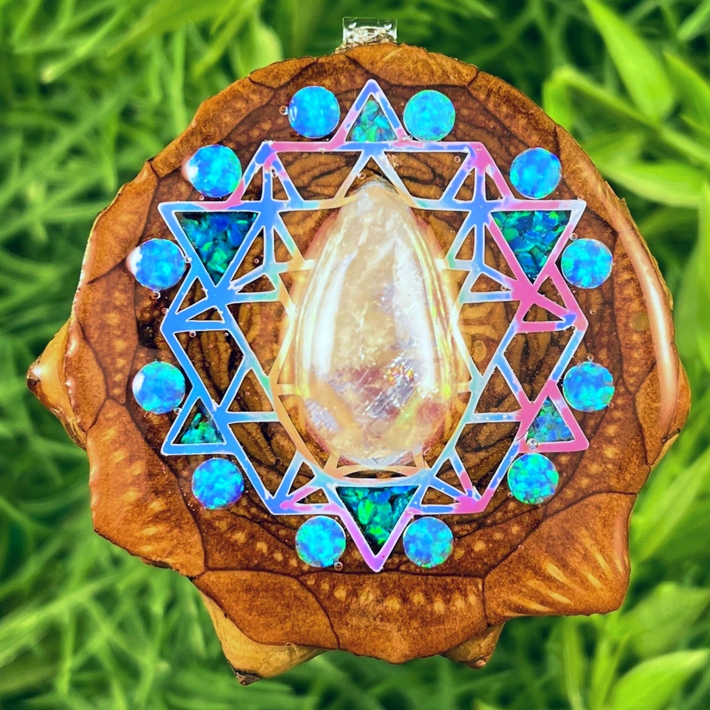 Moonstone & Opal with Crushed Opal & 64 Star Tetrahedron