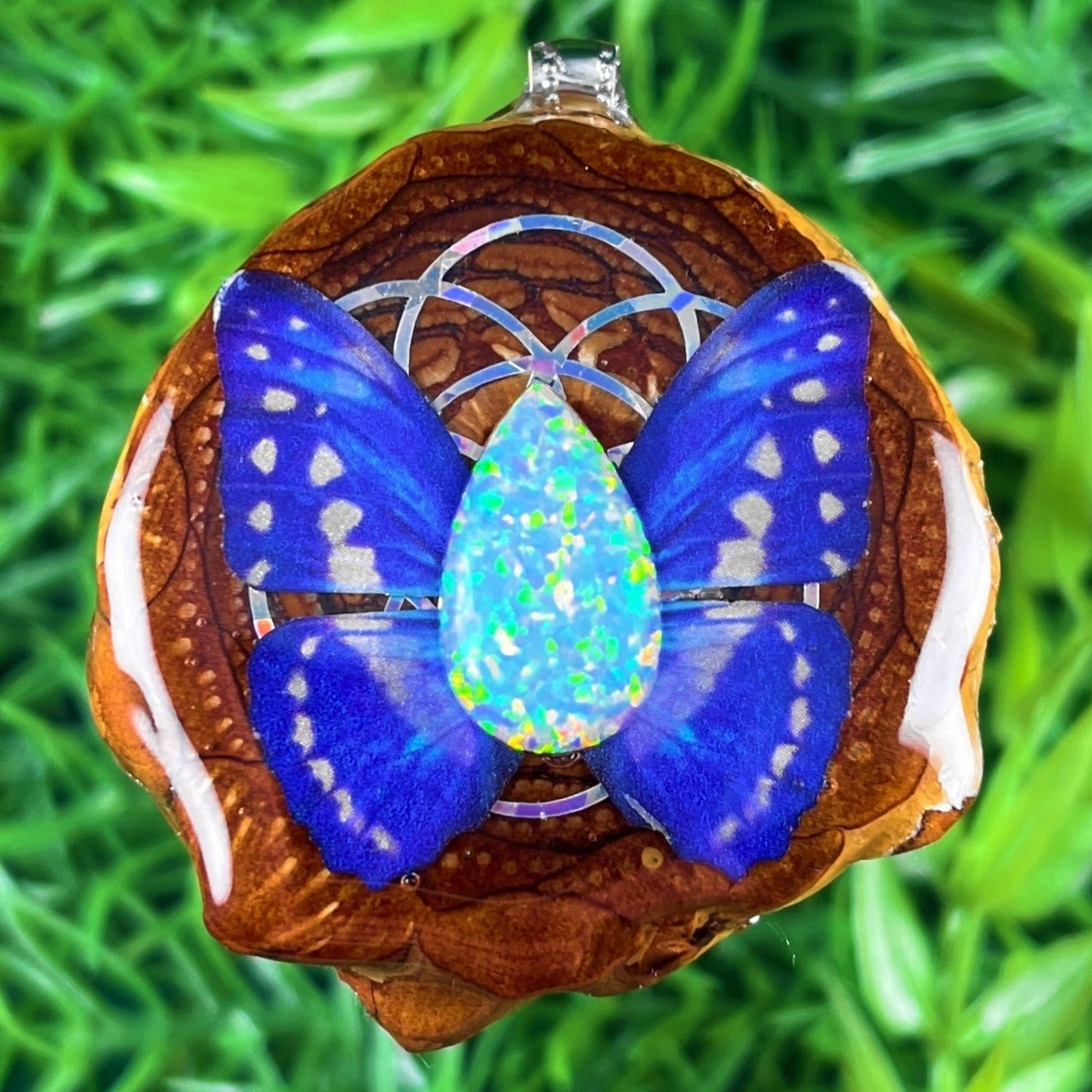 Butterfly with Opal and Seed of Life