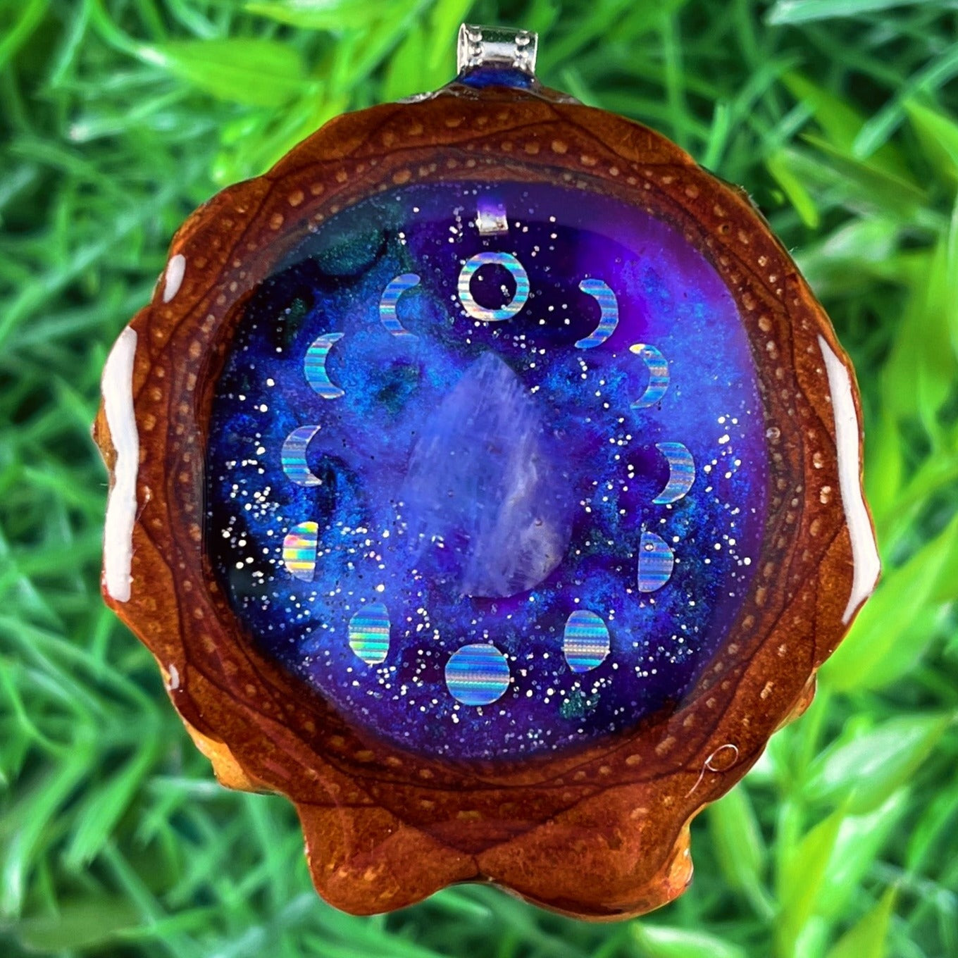 Galaxy with Moonstone & Moon Phase