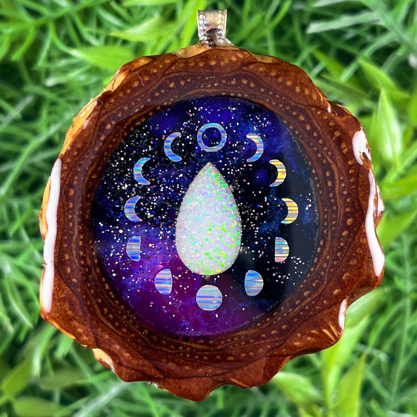 Galaxy with Opal & Moon Phase