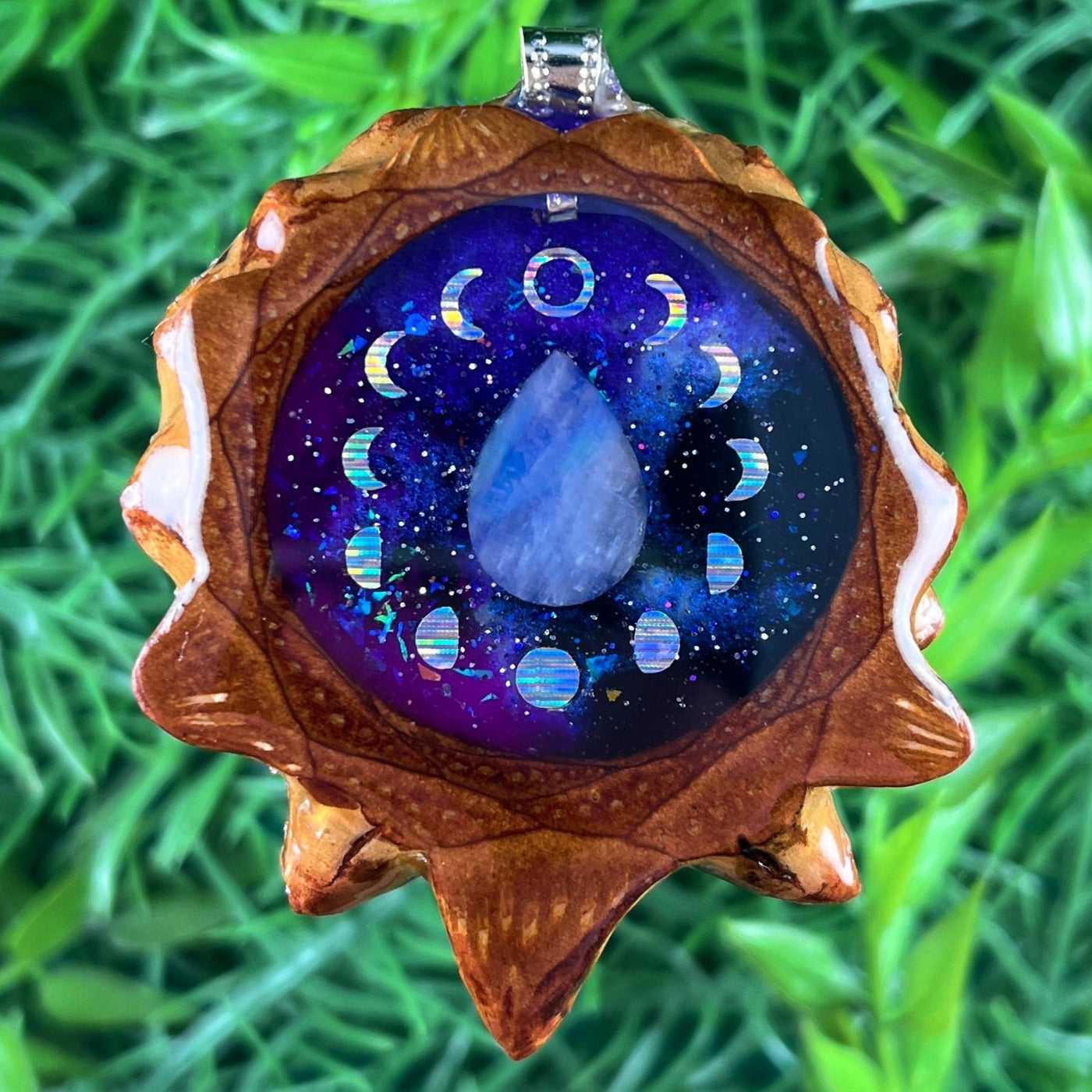 Galaxy with Moonstone & Moon Phase