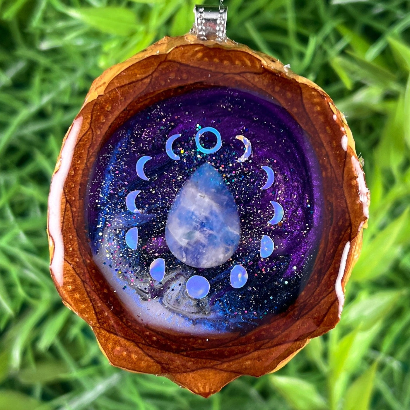 Galaxy with Moonstone & Moon Phase